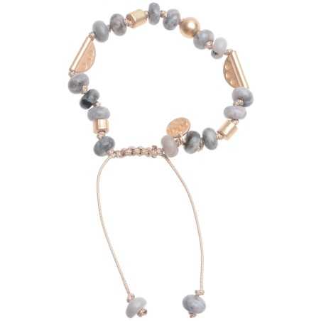 MACRAMÉ BRACELET WITH STONE METAL BEADS