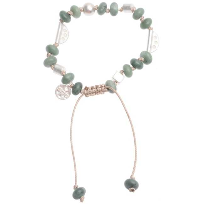 MACRAMÉ BRACELET WITH STONE METAL BEADS