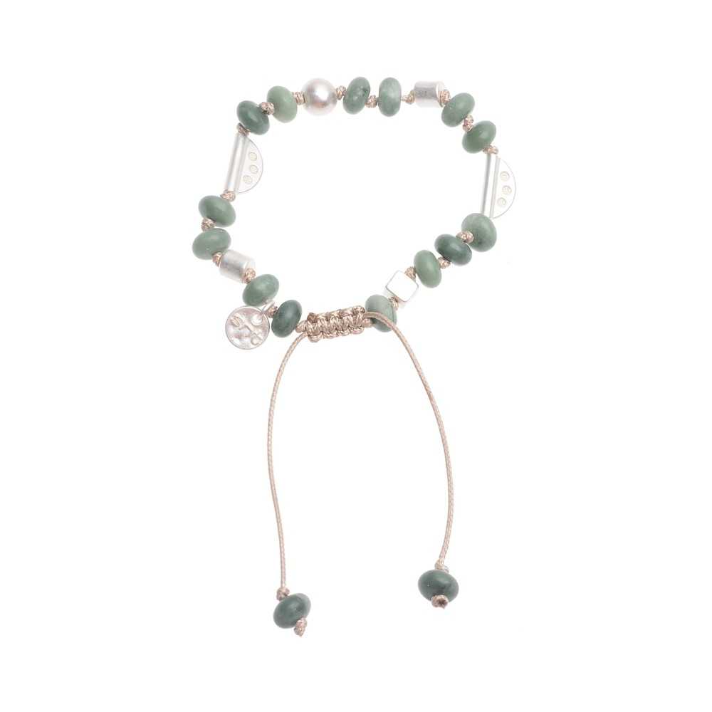 MACRAMÉ BRACELET WITH STONE METAL BEADS