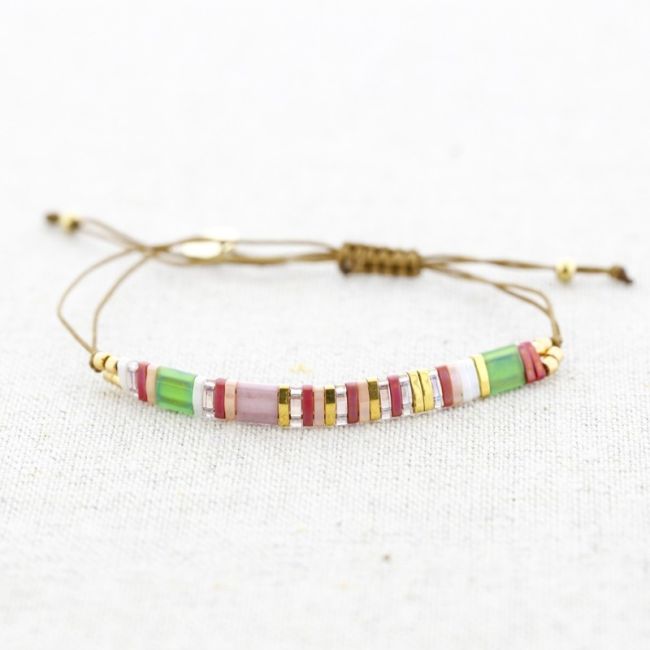 PULSERA ACERO MACRAMÉ CUENTAS MIYUKI
