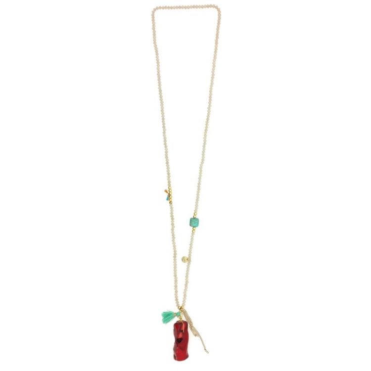 LONG PENDANT NECKLACE CORAL