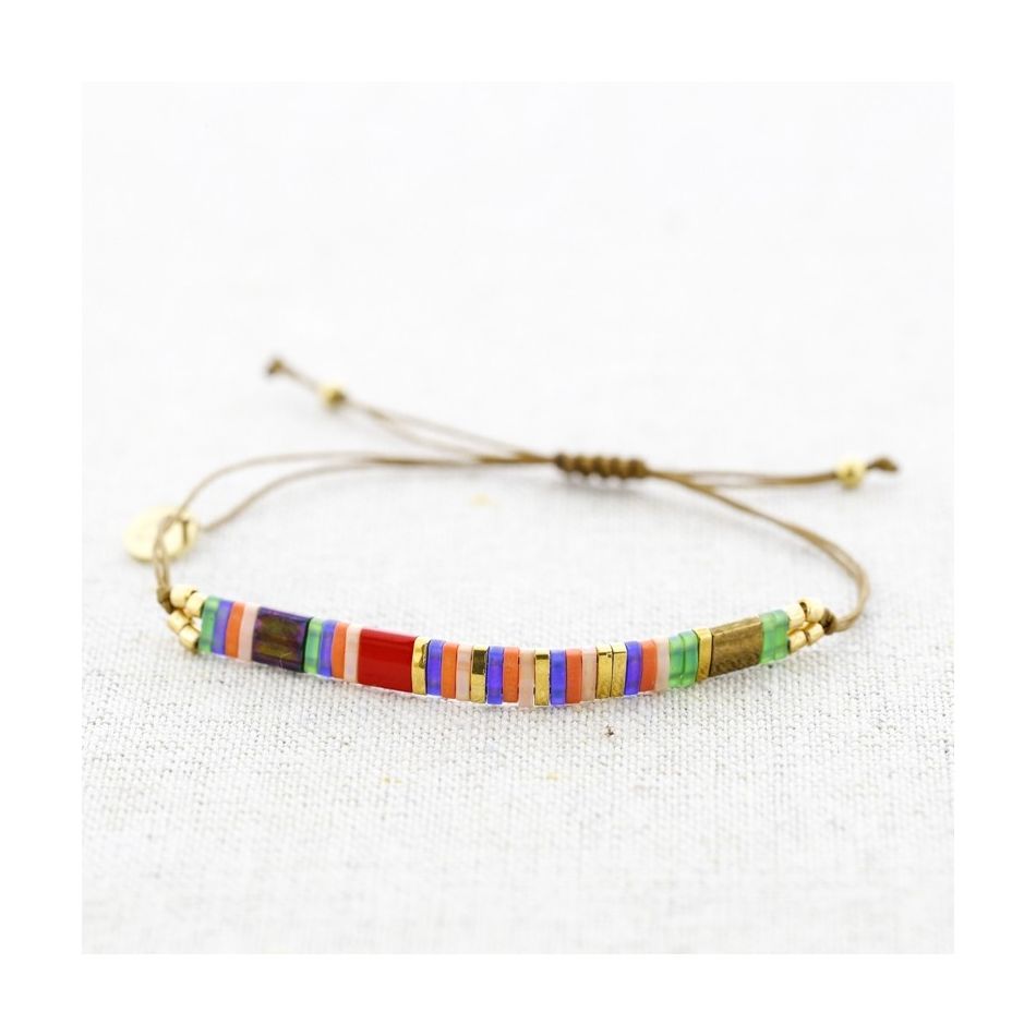 MACRAME STEEL BRACELET WITH MIYUKI BEADS