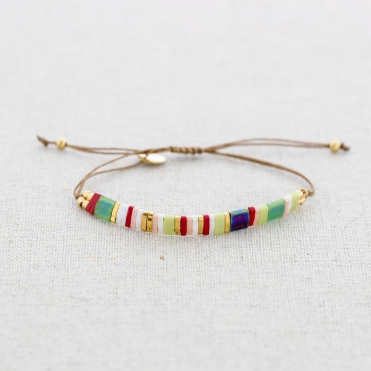 MACRAME STEEL BRACELET WITH MIYUKI BEADS