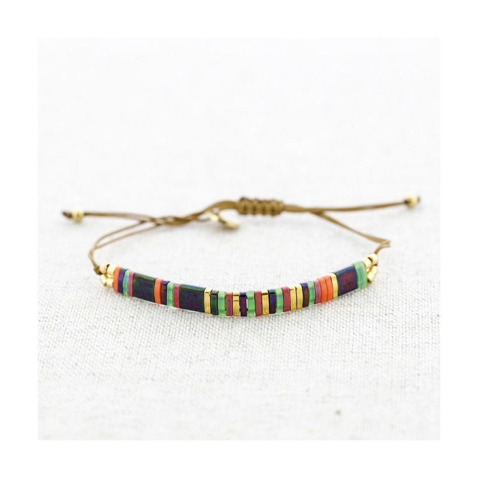 MACRAME STEEL BRACELET WITH MIYUKI BEADS
