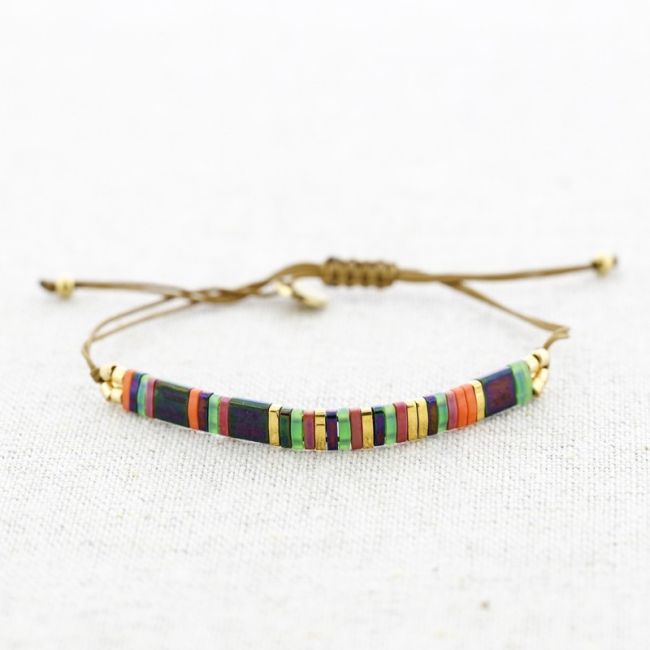 MACRAME STEEL BRACELET WITH MIYUKI BEADS