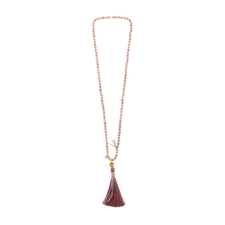 COLLAR LARGO PIEDRAS COLG. FLECO