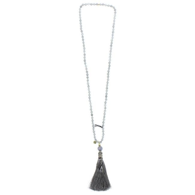 COLLAR LARGO PIEDRAS COLG. FLECO