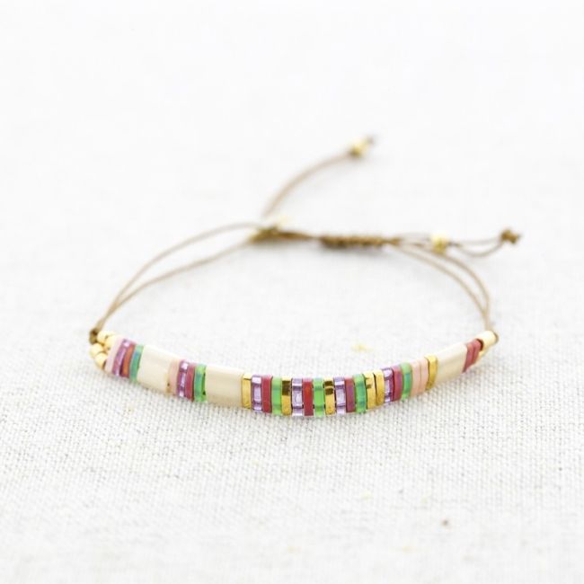 MACRAME STEEL BRACELET WITH MIYUKI BEADS
