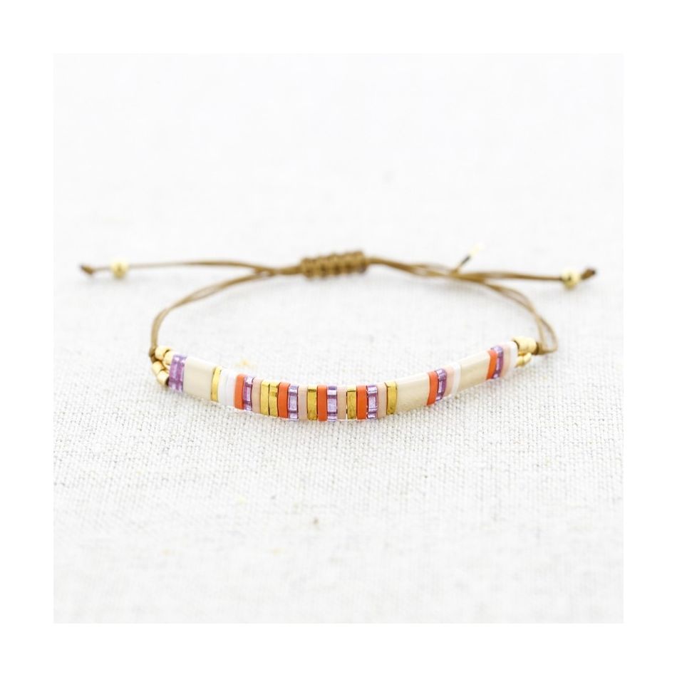 PULSERA ACERO MACRAMÉ CUENTAS MIYUKI