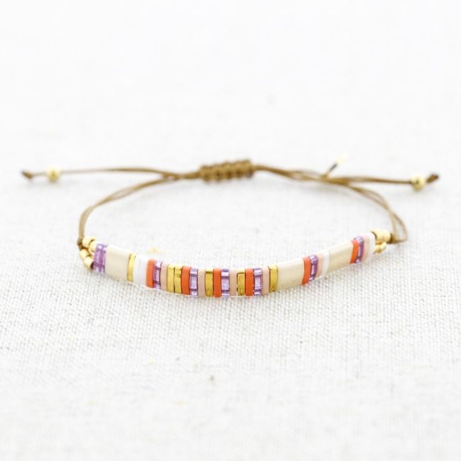 MACRAME STEEL BRACELET WITH MIYUKI BEADS