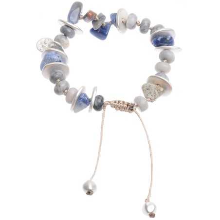 MACRAMÉ BRACELET WITH STONE METAL BEADS