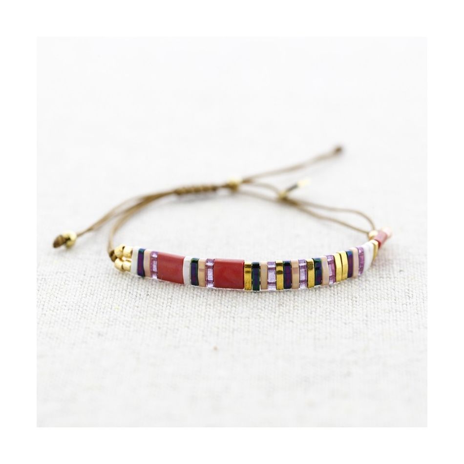 MACRAME STEEL BRACELET WITH MIYUKI BEADS