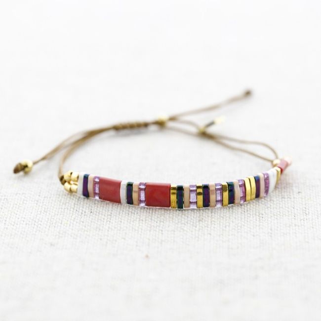 PULSERA ACERO MACRAMÉ CUENTAS MIYUKI