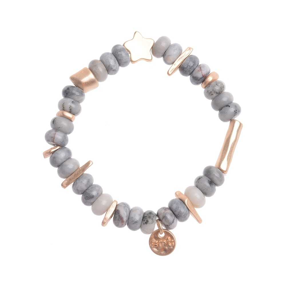 METAL STONE BEADS BRACELET