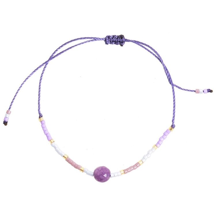 PULSERA  MACRAMÉ ABALORIOS PIEDRA