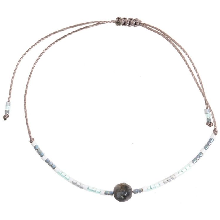 PULSERA  MACRAMÉ ABALORIOS PIEDRA 2