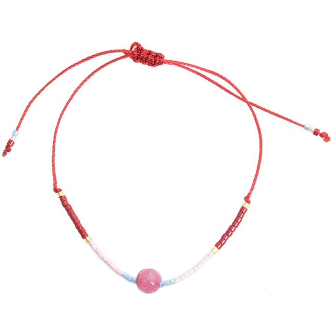 STONE BEAD MACRAME BRACELET