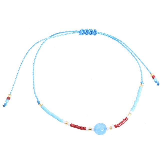 PULSERA  MACRAMÉ ABALORIOS PIEDRA