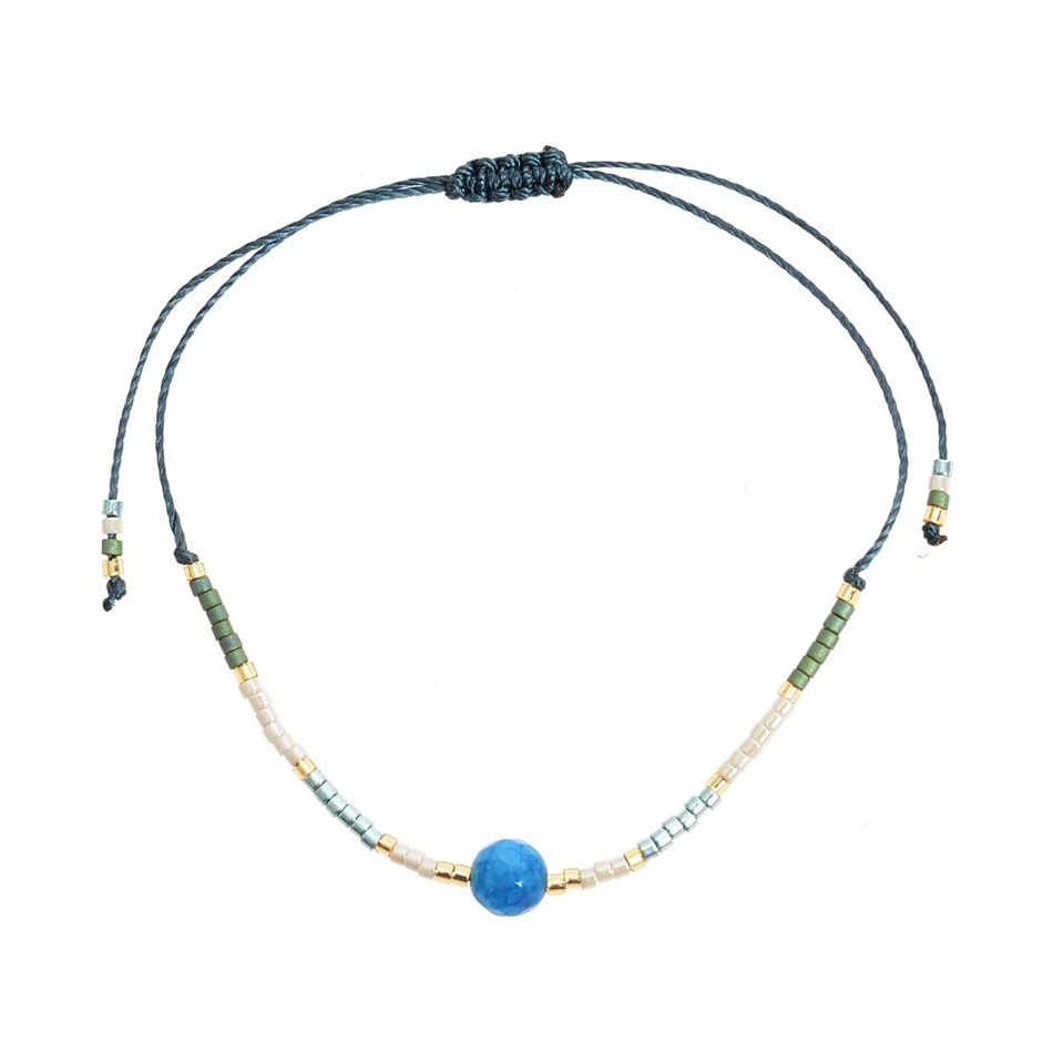 STONE BEAD MACRAME BRACELET