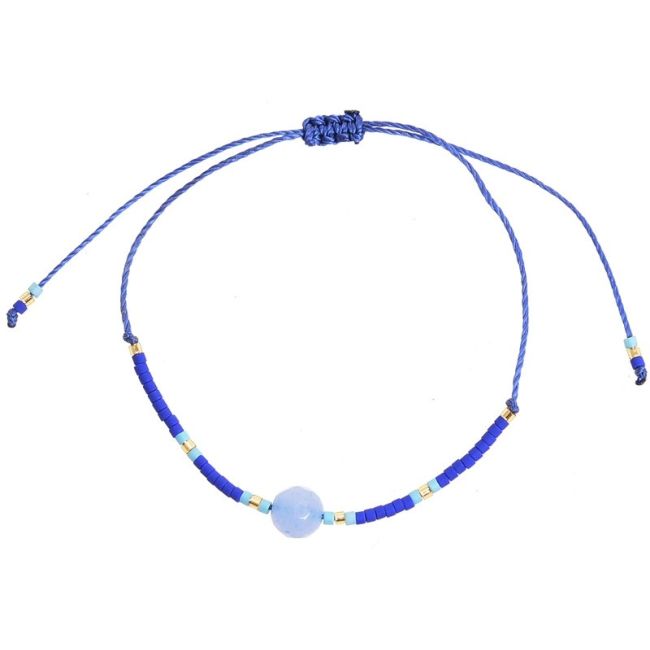 PULSERA  MACRAMÉ ABALORIOS PIEDRA