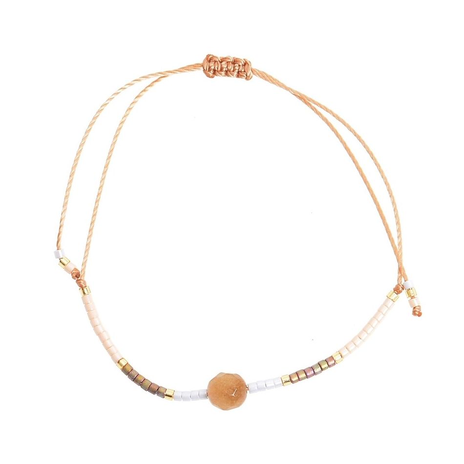 PULSERA  MACRAMÉ ABALORIOS PIEDRA