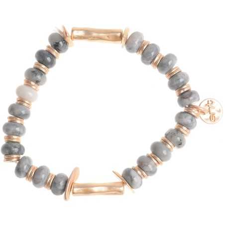 MACRAMÉ BRACELET WITH STONE METAL BEADS