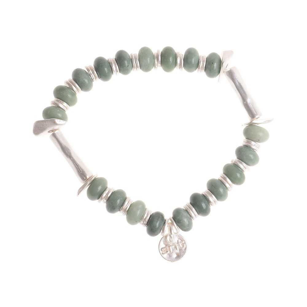 MACRAMÉ BRACELET WITH STONE METAL BEADS