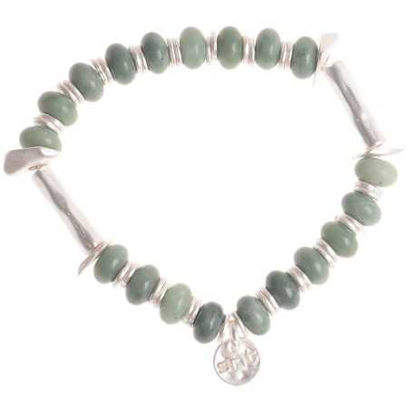 MACRAMÉ BRACELET WITH STONE METAL BEADS