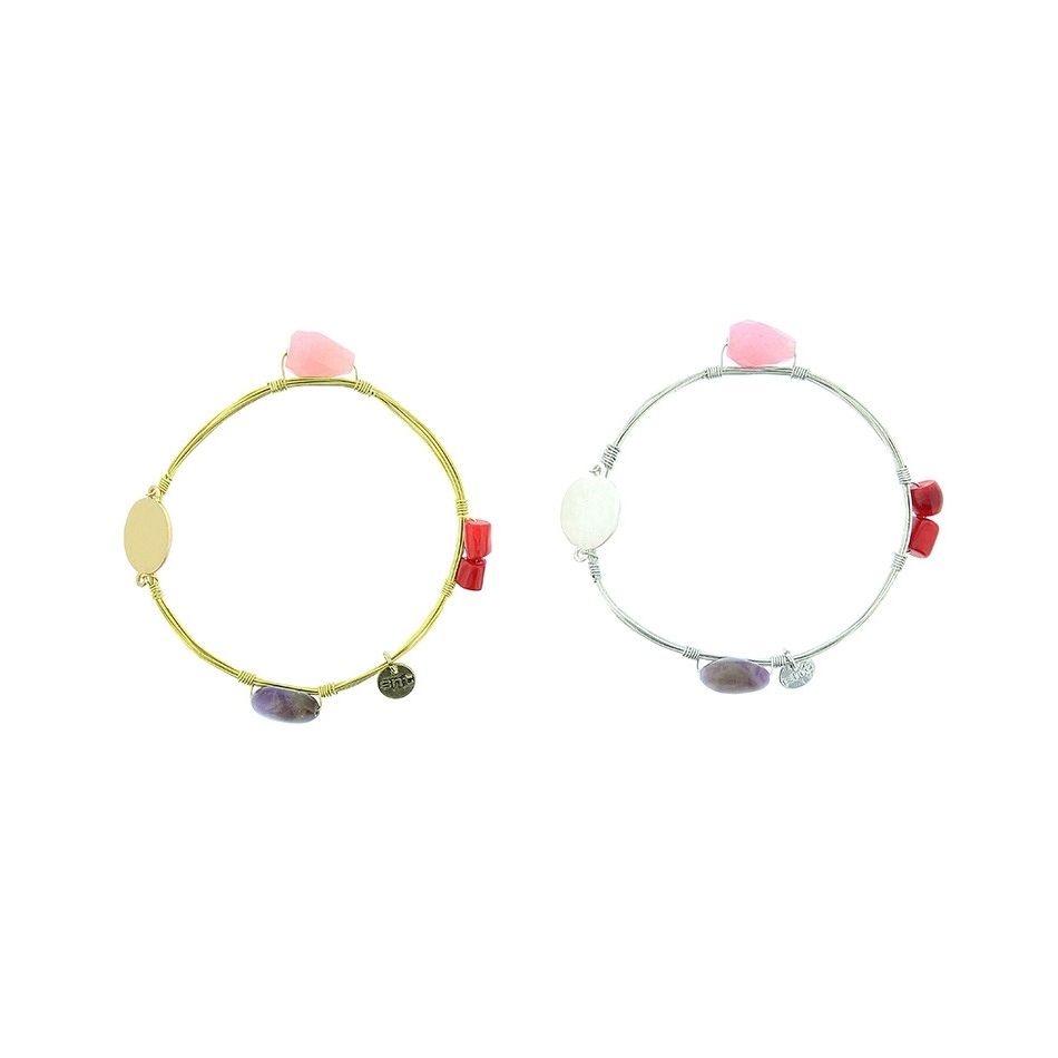 PULSERA SEMIRRÍGIDA PIEDRA CORAL