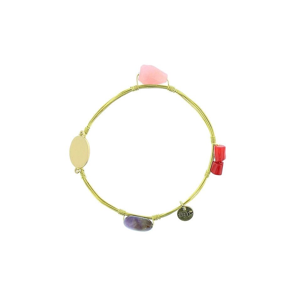 PULSERA SEMIRRÍGIDA PIEDRA CORAL