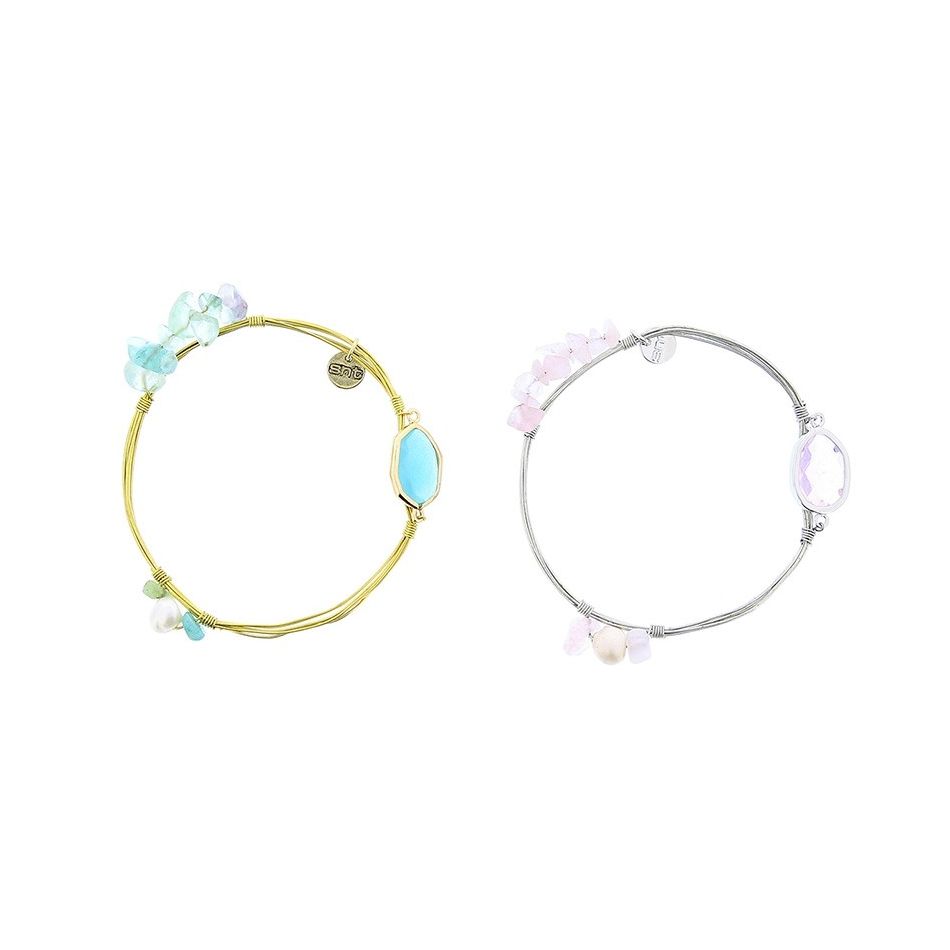 SEMI-RIGID PEARL STONE BRACELET