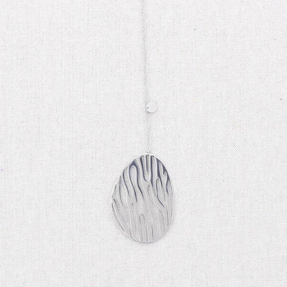 FRETWORK PENDANT STEEL NECKLACE
