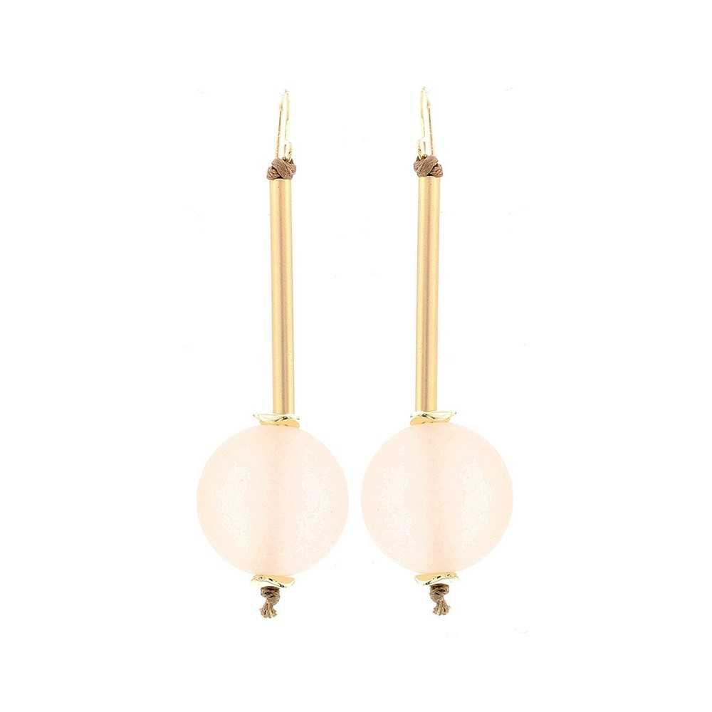 MATT RESIN BALL HANGING EARRINGS