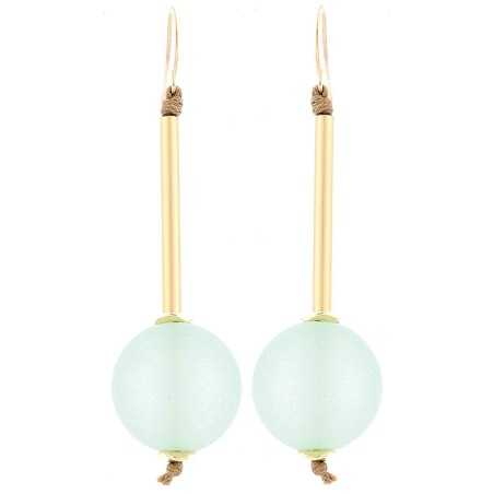 MATT RESIN BALL HANGING EARRINGS