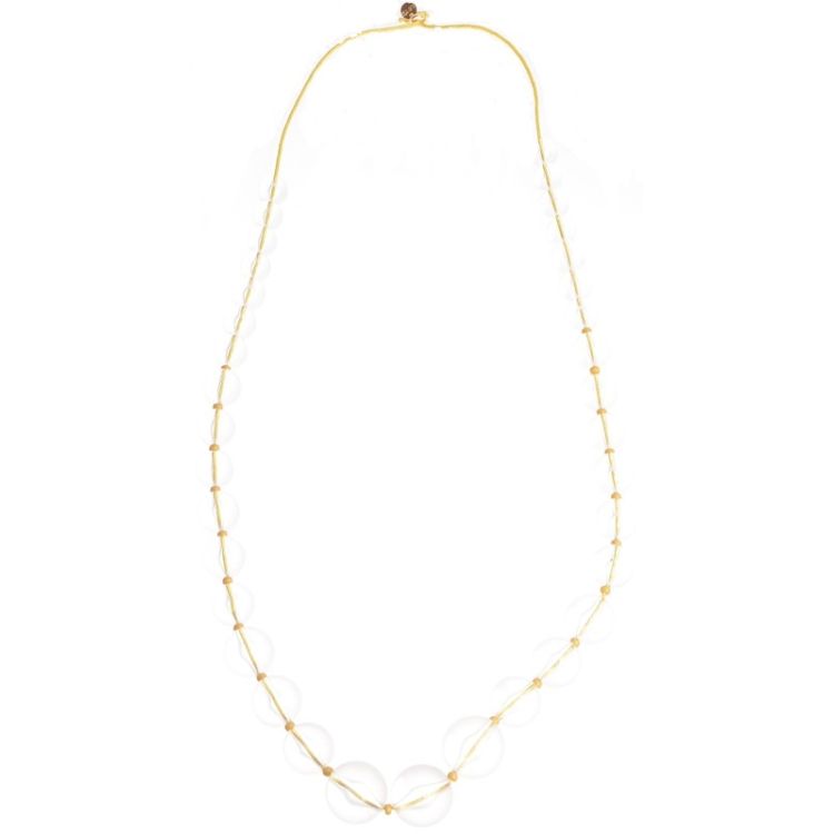 LONG NECKLACE WITH TRANSPARENT RESIN BEADS