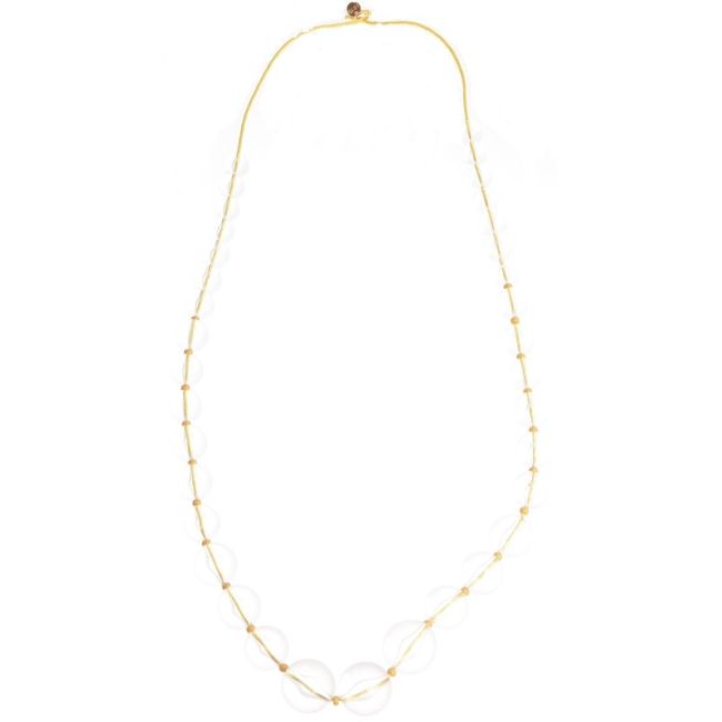 COLLAR LARGO CUENTAS RESINA TRANSPARENTE