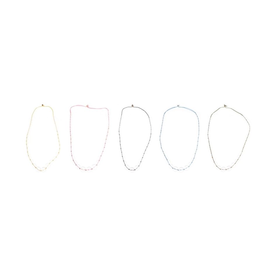LONG NECKLACE WITH TRANSPARENT RESIN BEADS