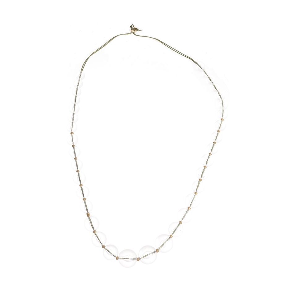 COLLAR LARGO CUENTAS RESINA TRANSPARENTE