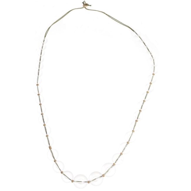 COLLAR LARGO CUENTAS RESINA TRANSPARENTE