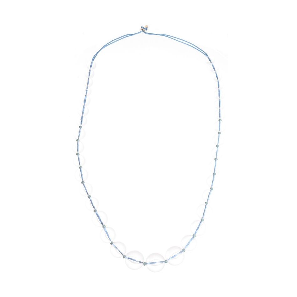 COLLAR LARGO CUENTAS RESINA TRANSPARENTE