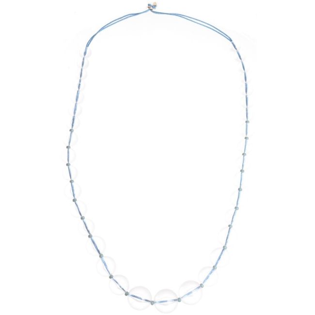 LONG NECKLACE WITH TRANSPARENT RESIN BEADS