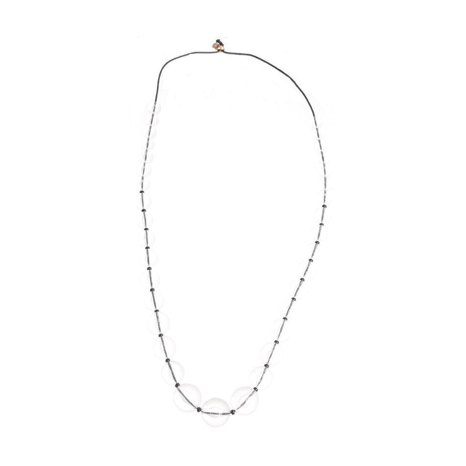 LONG NECKLACE WITH TRANSPARENT RESIN BEADS
