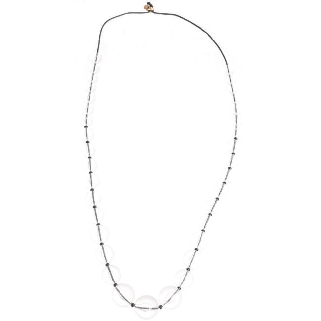 LONG NECKLACE WITH TRANSPARENT RESIN BEADS