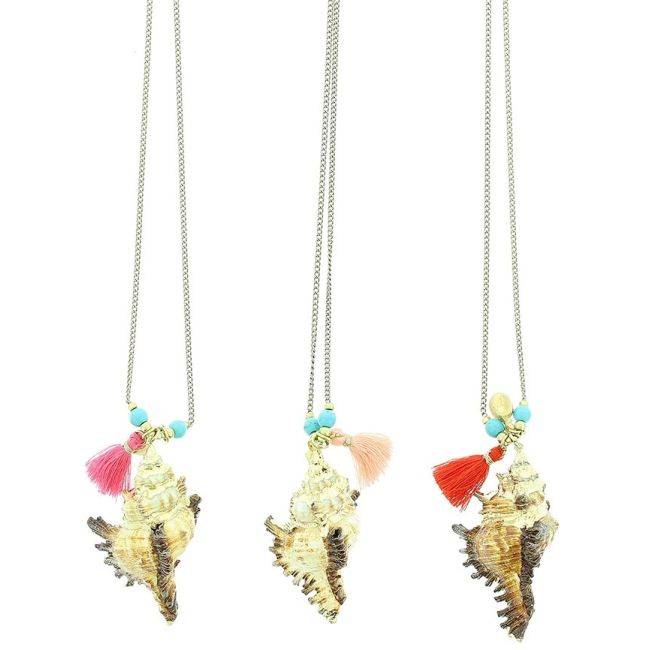 COLLAR LARGO METAL COLGANTE CARACOLA