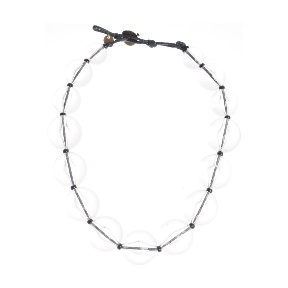 TRANSPARENT RESIN BEADS SHORT NECKLACE