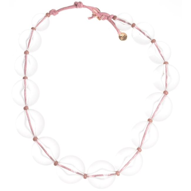 TRANSPARENT RESIN BEADS SHORT NECKLACE