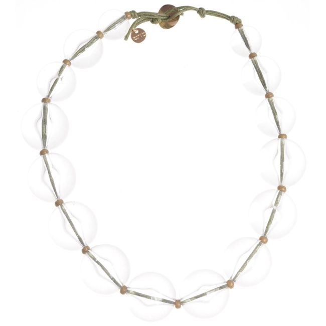 TRANSPARENT RESIN BEADS SHORT NECKLACE