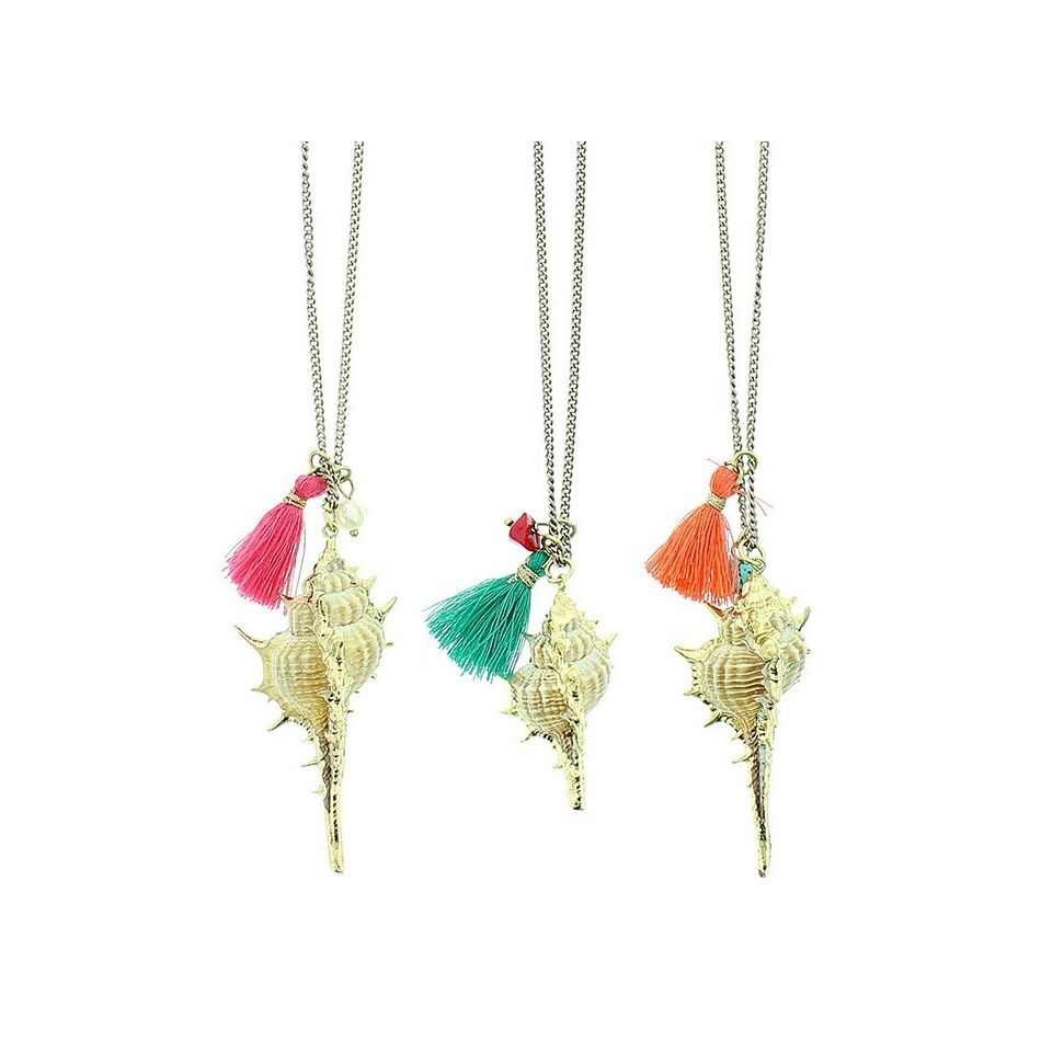 METAL CONCH PENDANT SHORT NECKLACE