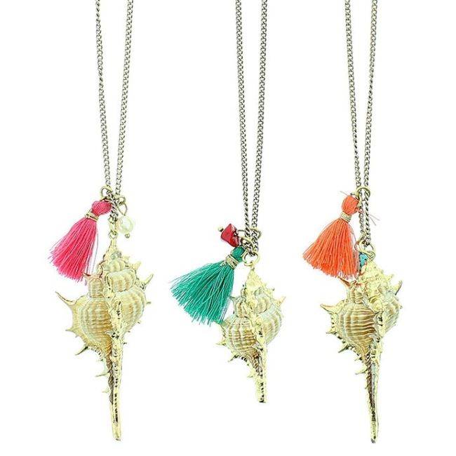 METAL CONCH PENDANT SHORT NECKLACE