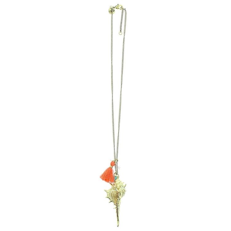 METAL CONCH PENDANT SHORT NECKLACE 2